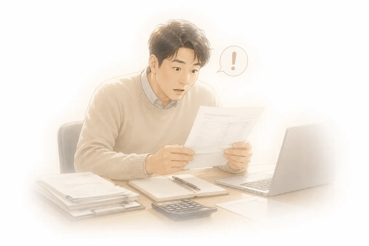 놓친 세액감면을 발견하고 놀라는 모습