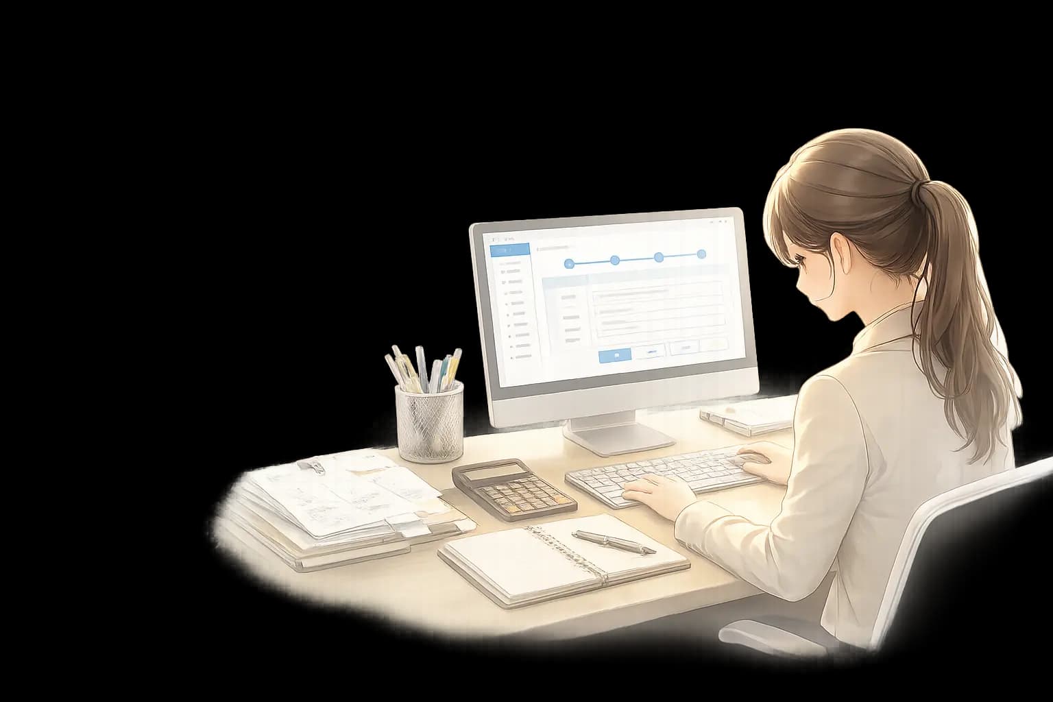 신고서를 검토하는 모습